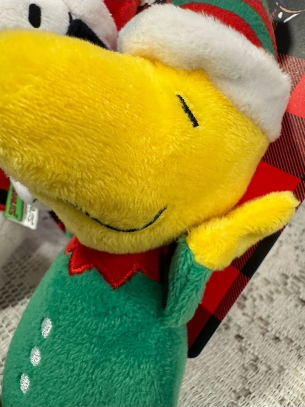 Peanuts Holiday Dog Toy 2-Pack Snoopy as Santa Claus &  Woodstock as an elf. NEW